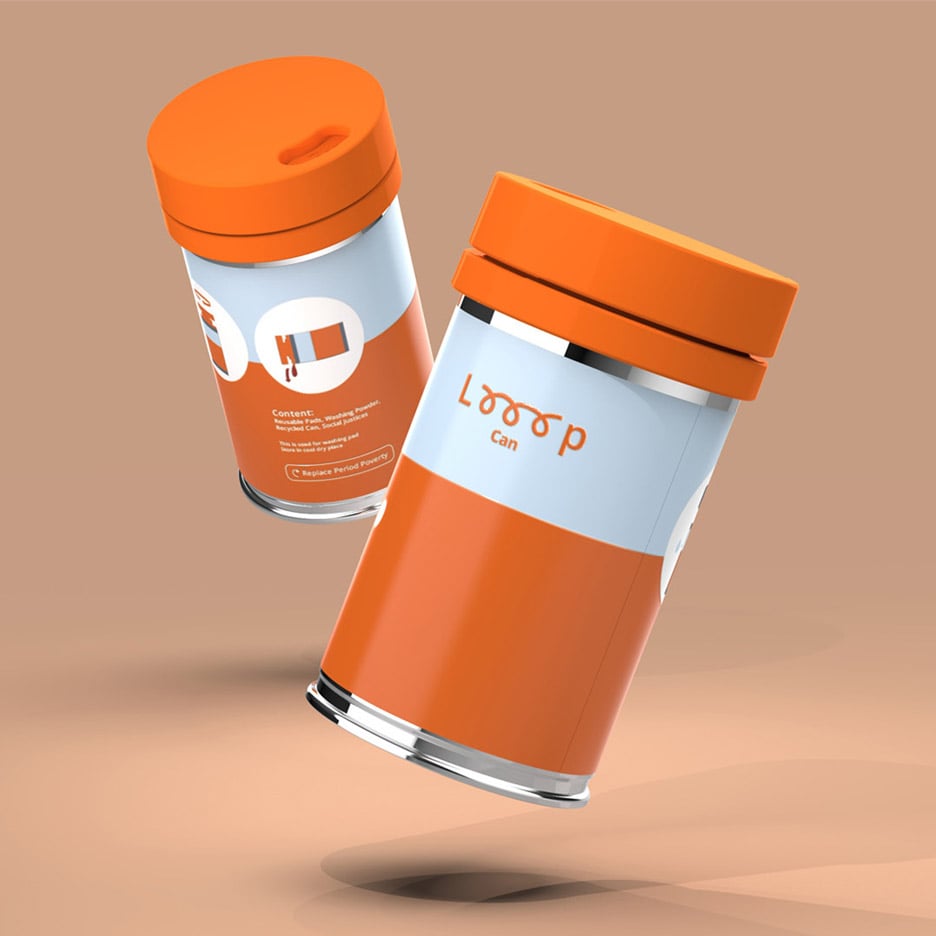 Two orange Looop Cans by Cheuk Laam Wong