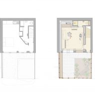 Lower ground floor plans before and after