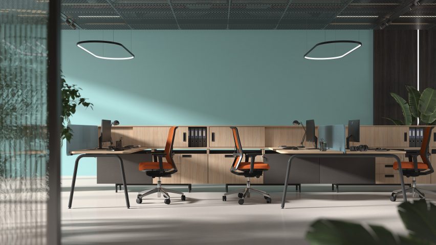 Round desk system by Narbutas
