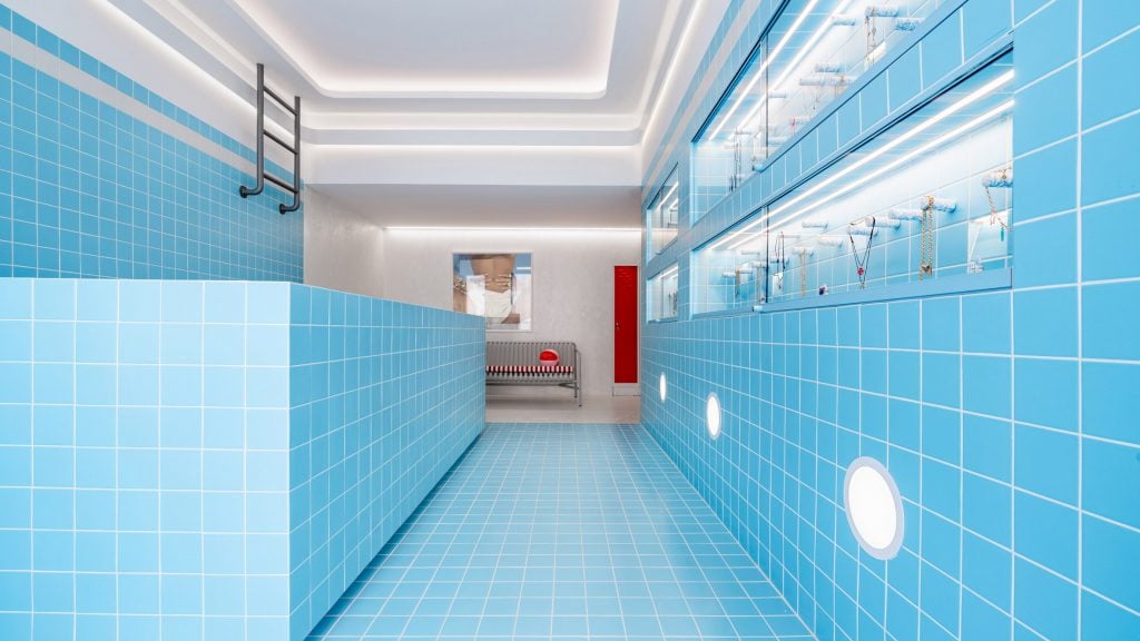 Saint of Athens jewellery store designed to resemble 1960s swimming pool