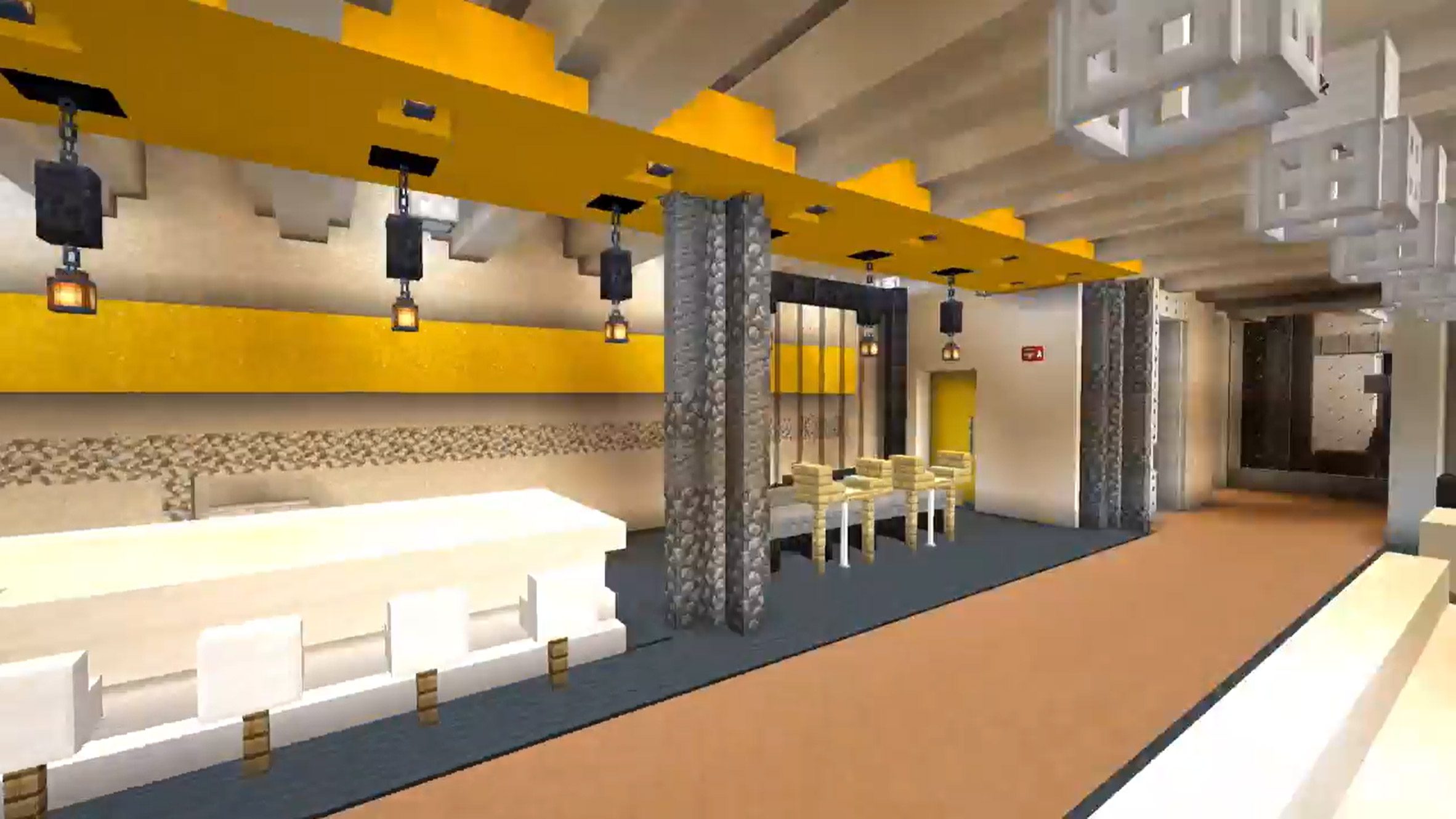 Interior of Detroit campus by BDG in Minecraft