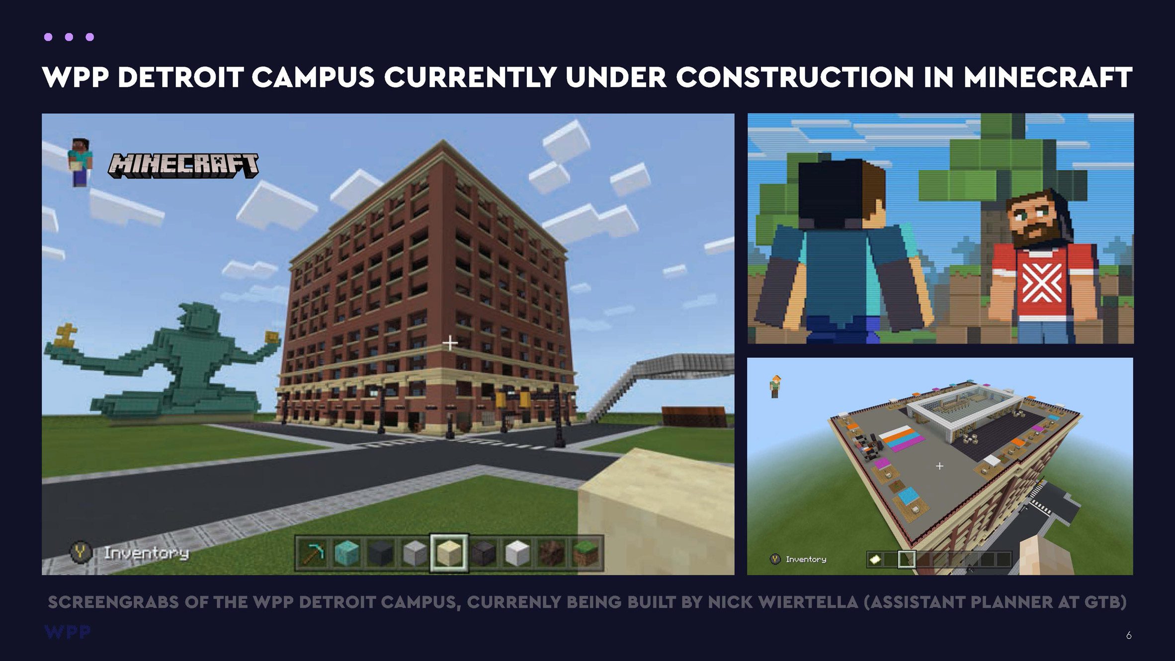 WPP Detroit campus under construction in Minecraft