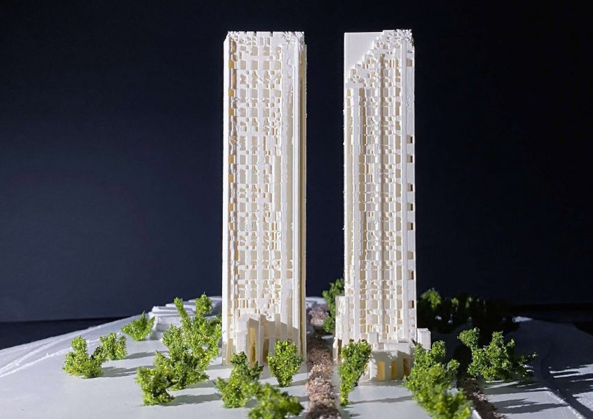 Architectural models of skyscrapers 