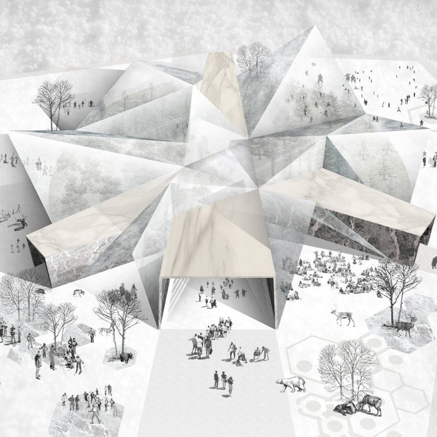 Visualisasi desain potensial untuk Museum Salju