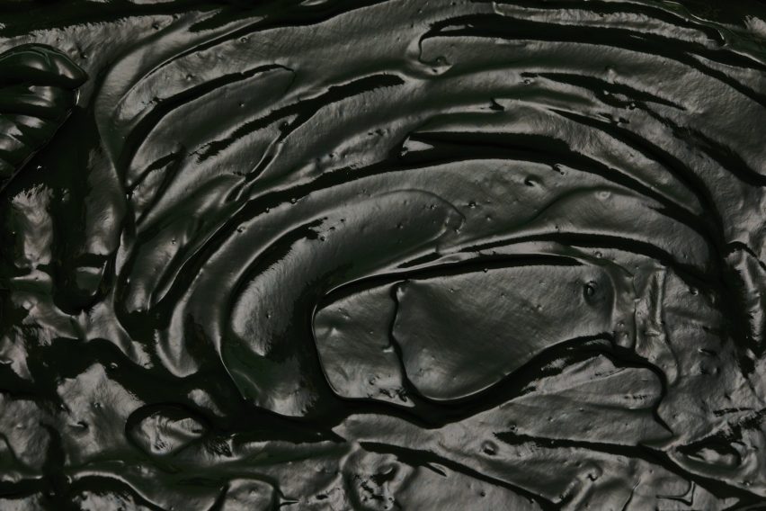 Close-up of black algae ink by Living ink