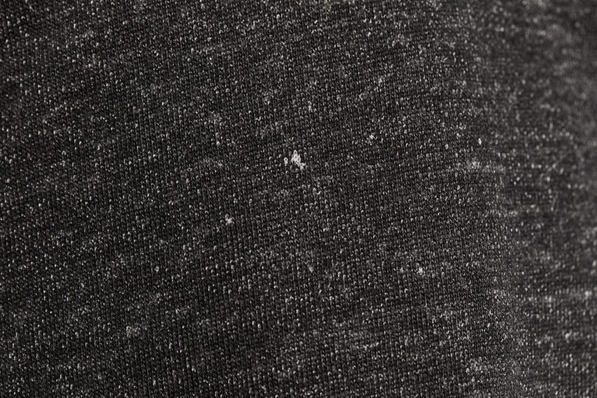 Close-up of fabric dyed with black ink by Living Ink