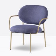Blume lounge armchair by Sebastian Herkner for Pedrali in blue