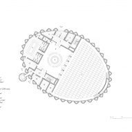 Ground floor plan of Brick Veil mosque by Luca Poian Forms