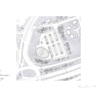 A site plan of Brick Veil mosque by Luca Poian Forms