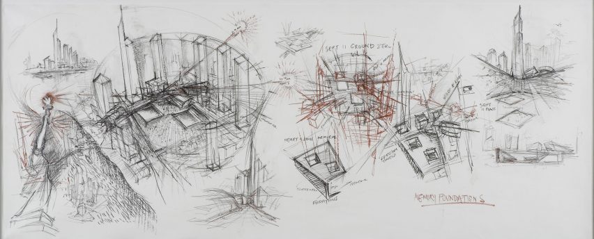 Daniel Libeskind's concept sketch of Ground Zero