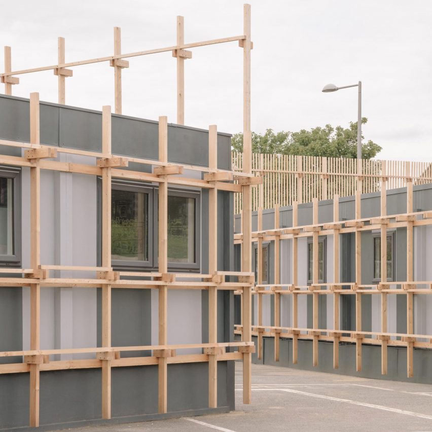 Wooden screens on Construction Skills School by EBBA Architects