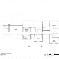 Upper floor plan in Living room in Flatirons Residence by Tumu Studio