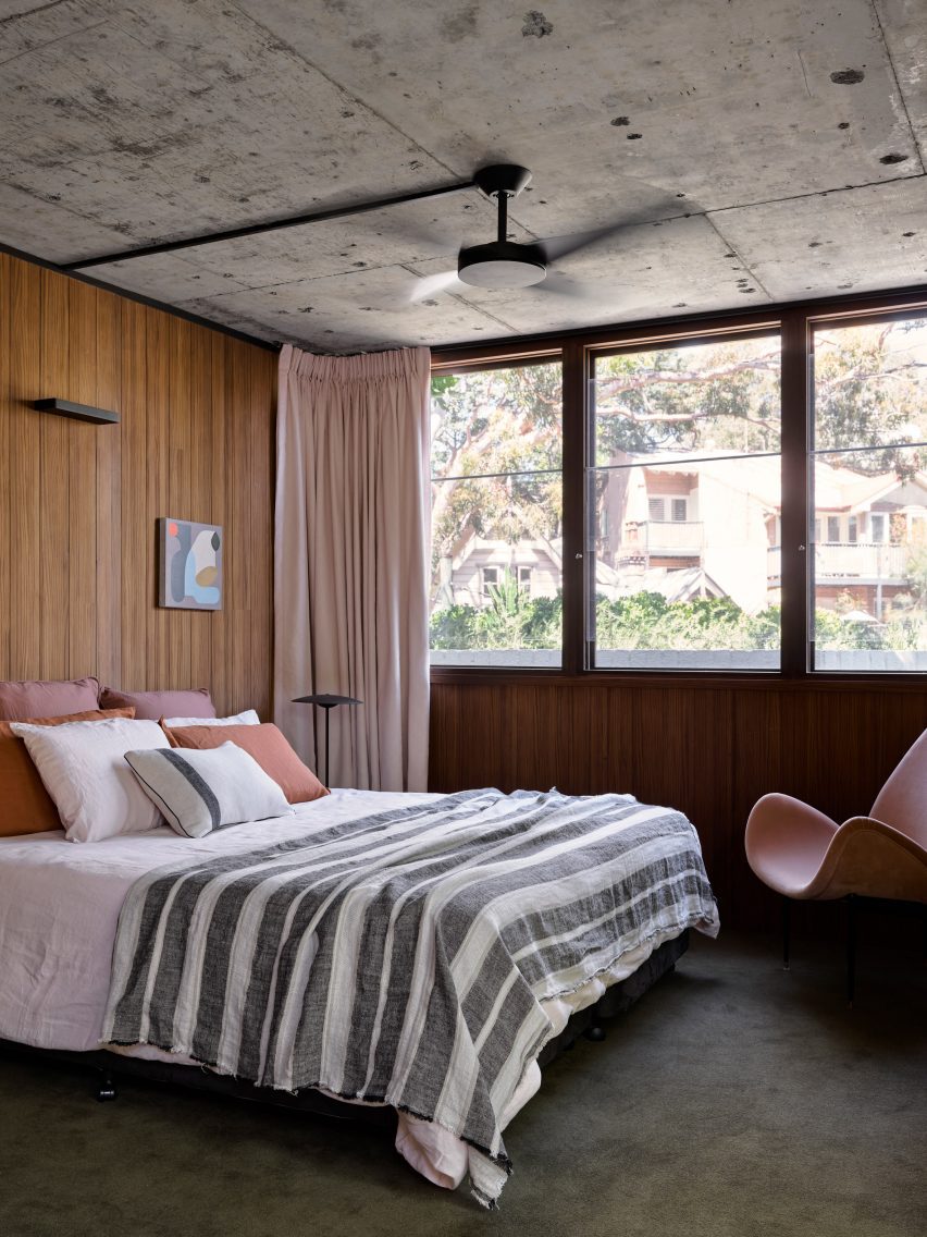 Bedroom in modernist house