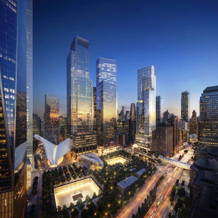 Visual of Ground Zero master plan and 5 World Trade Center