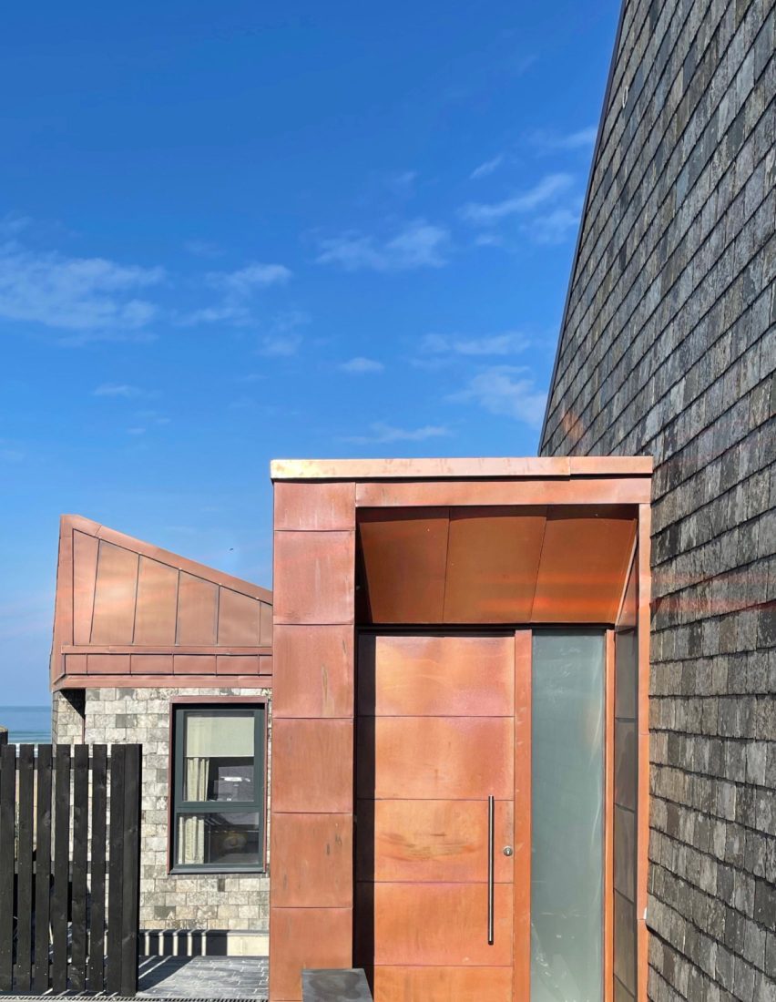 A copper and slate-clad house
