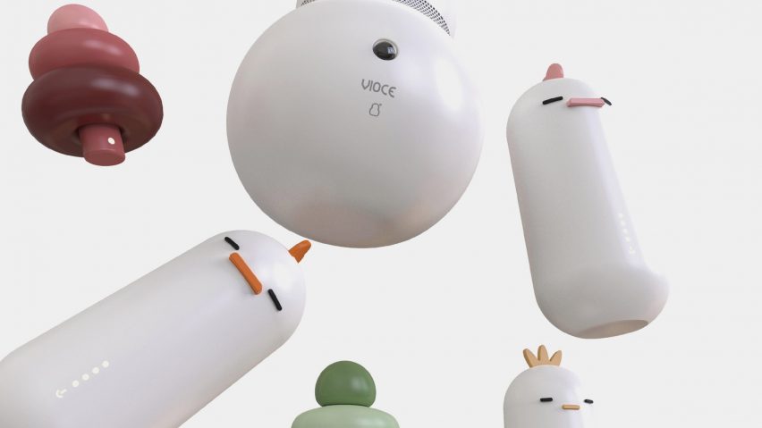White products with animal features float in front of a white backdrop
