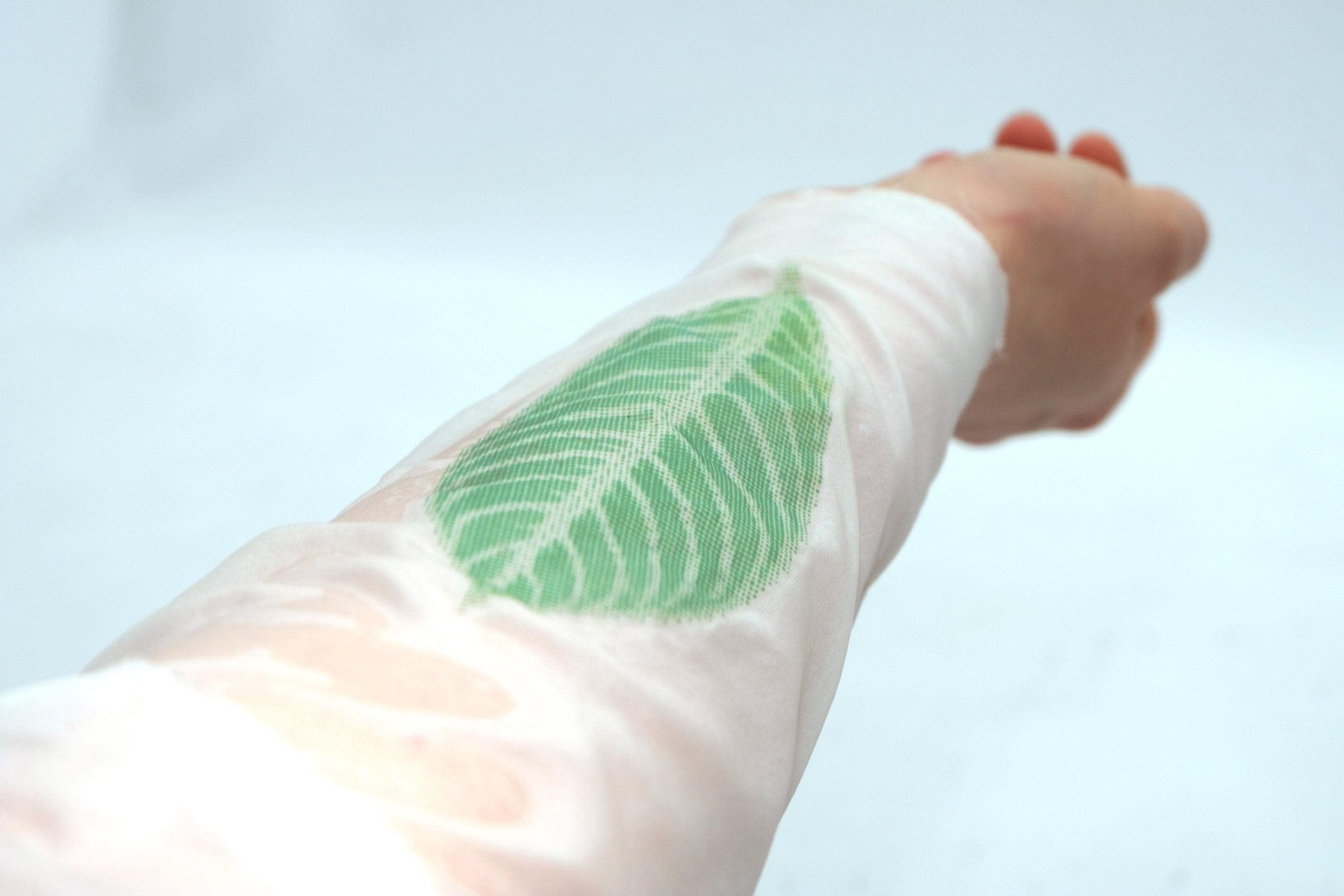 A leaf design on fabric