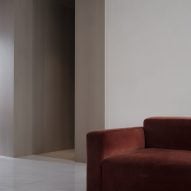 Minimalist living room inside Red Box