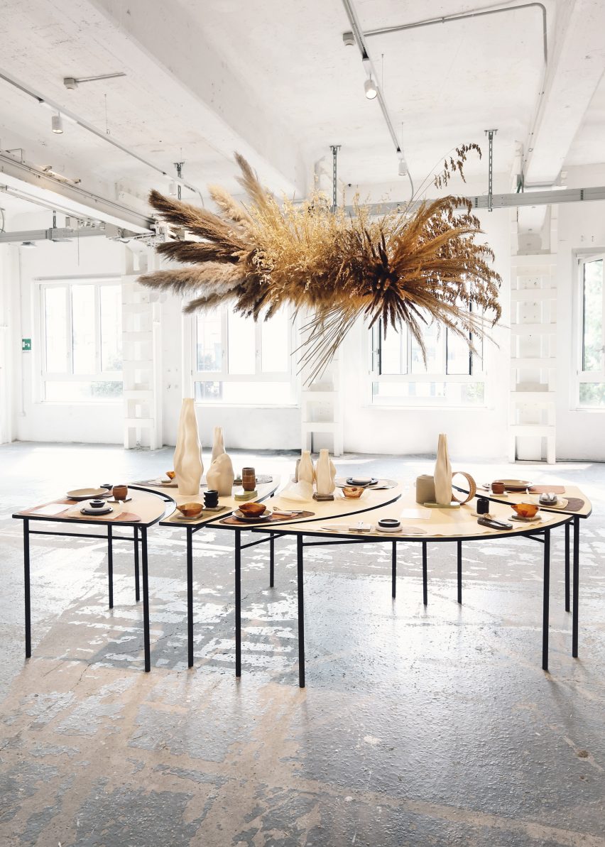 The installation is a table setting