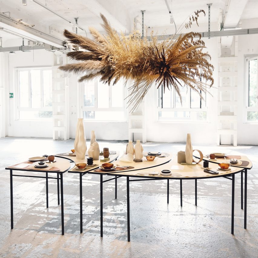 Studio.traccia shows food-waste table and crockery at Milan design week