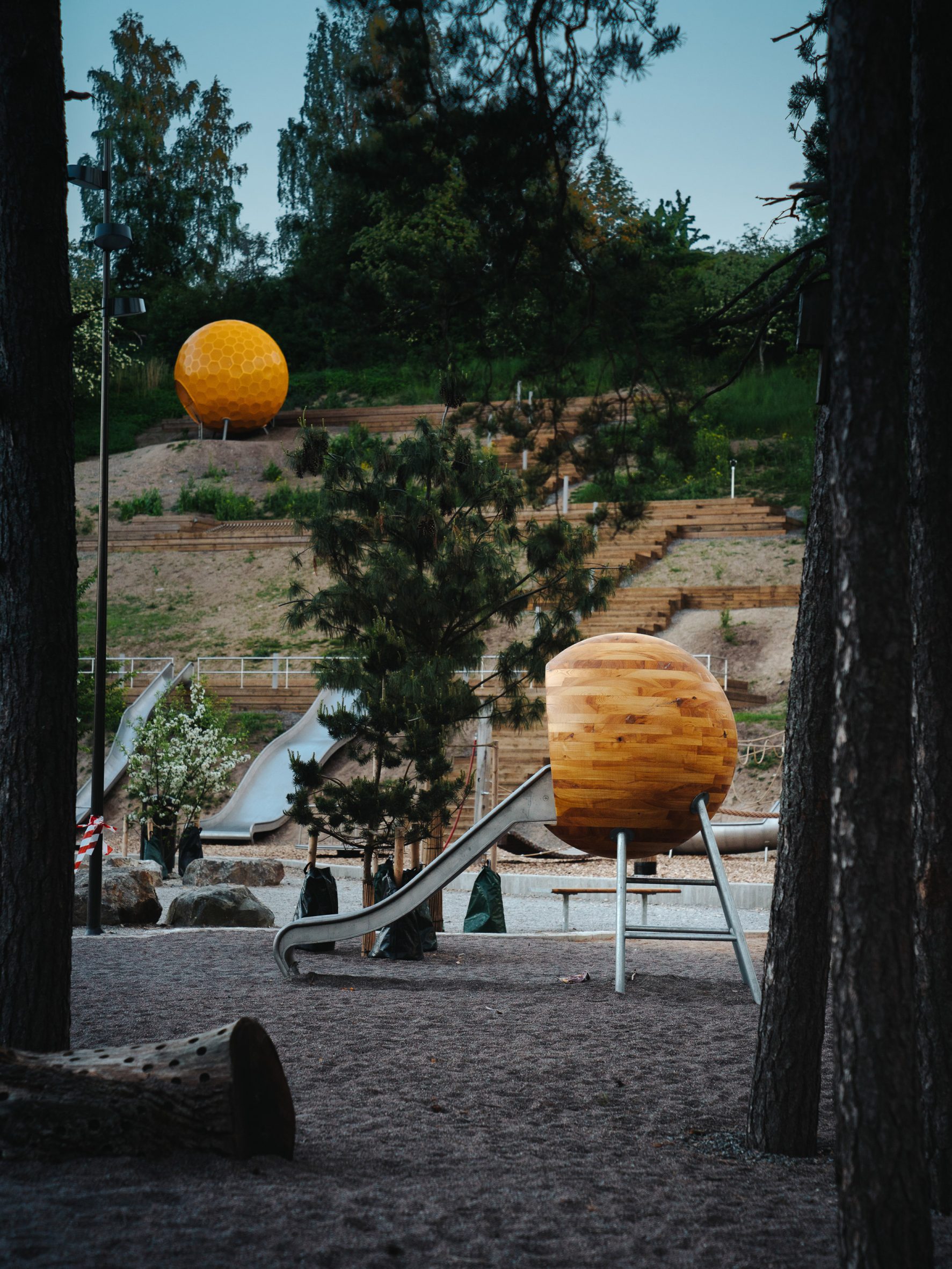 A slide installation inside Vårbergstoppen park