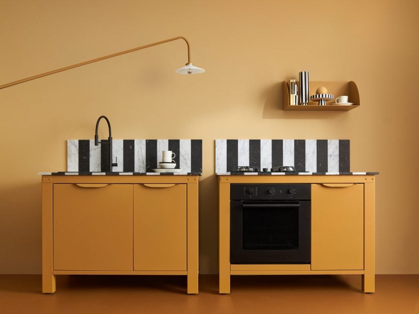 Two yellow units by Very Modern Kitchen