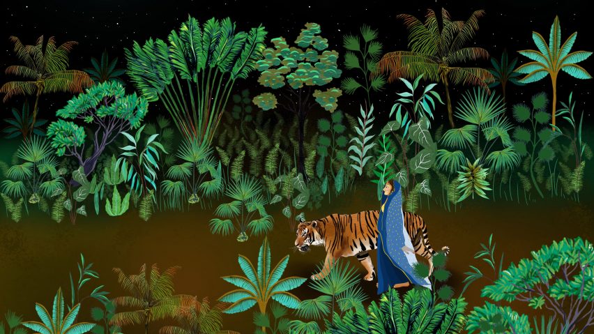 An illustration of an Indian forest