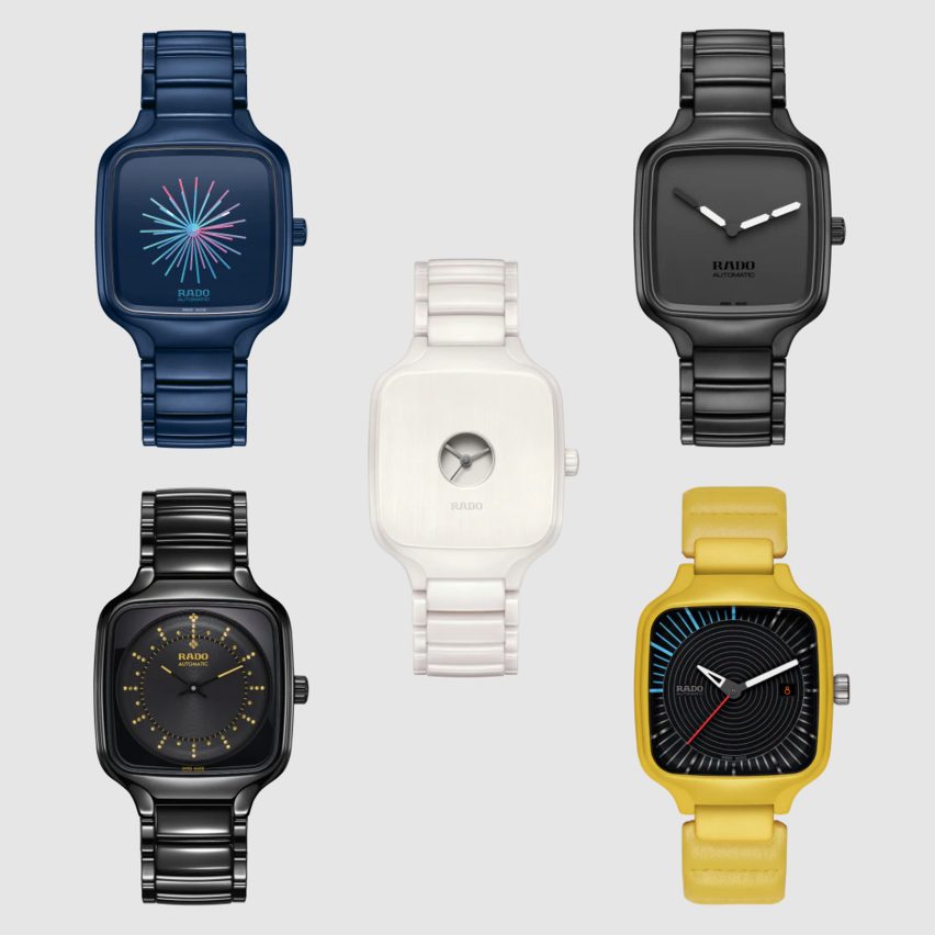 Five special editions of Rado's True Square ceramic watch