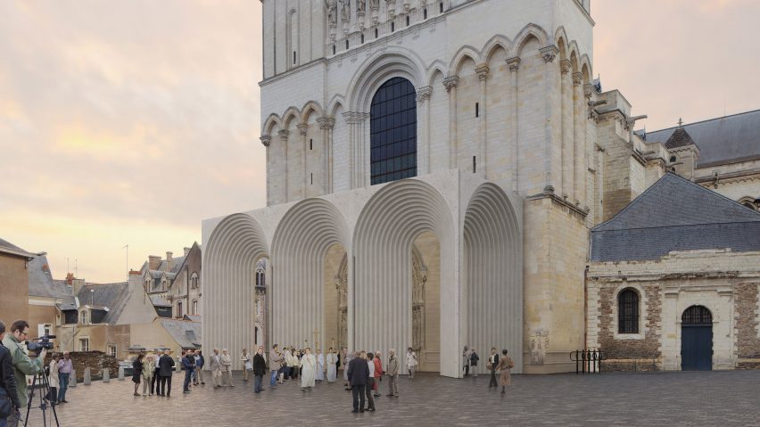 The Angers Cathedral extension designed by Kengo Kuma