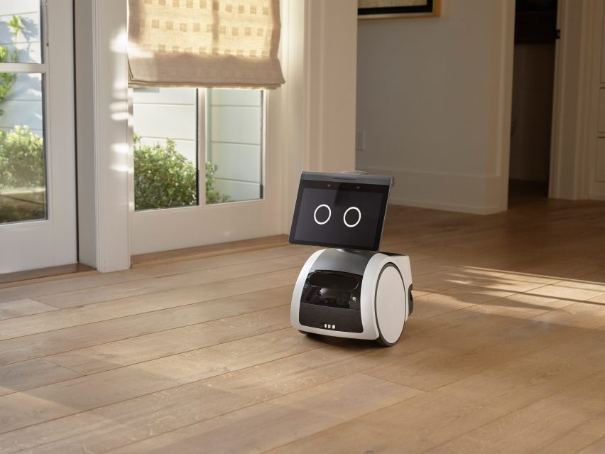 Astro robot on a wooden floor