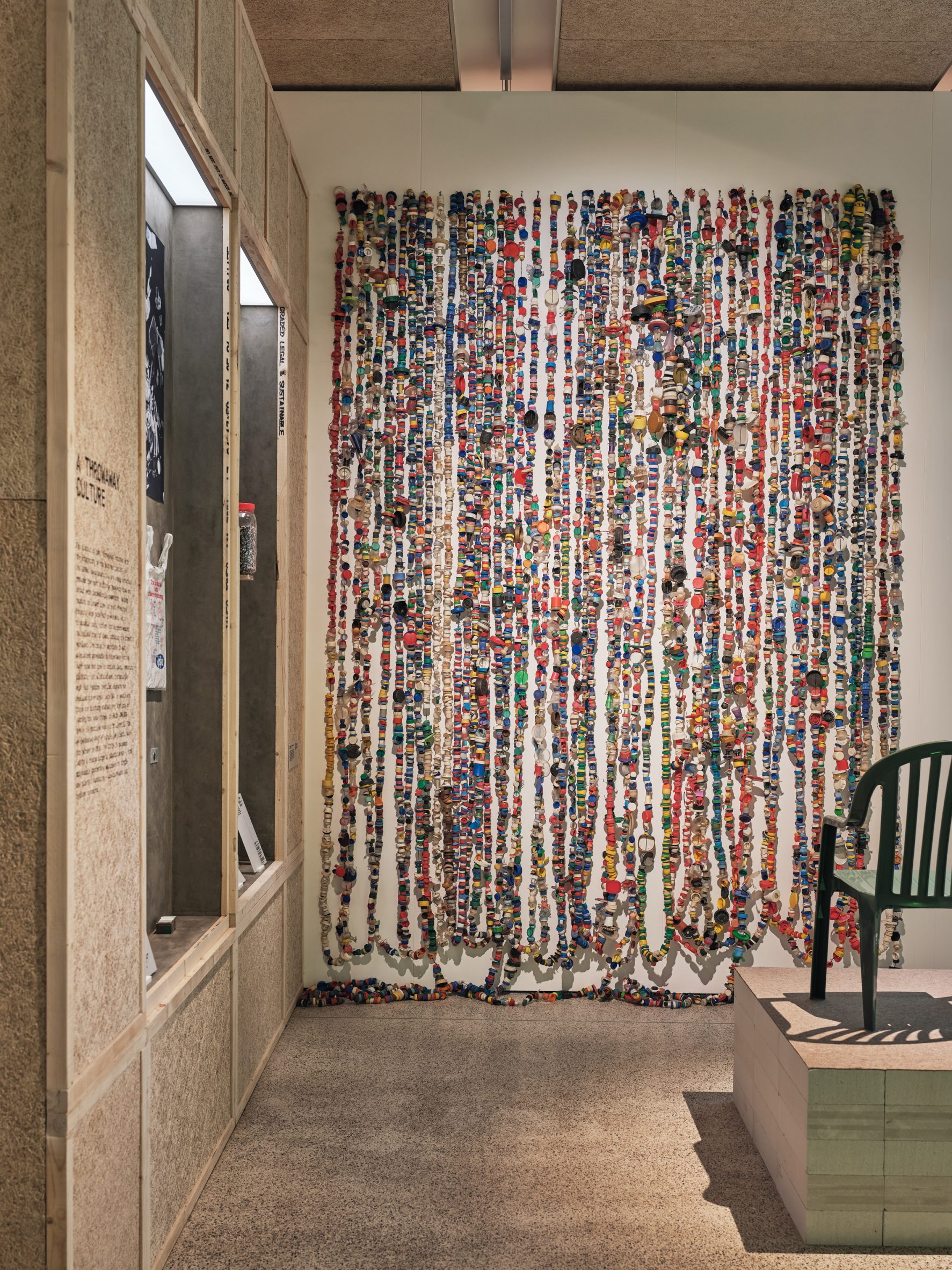 Installation showing waste plastic at Waste Age exhibition