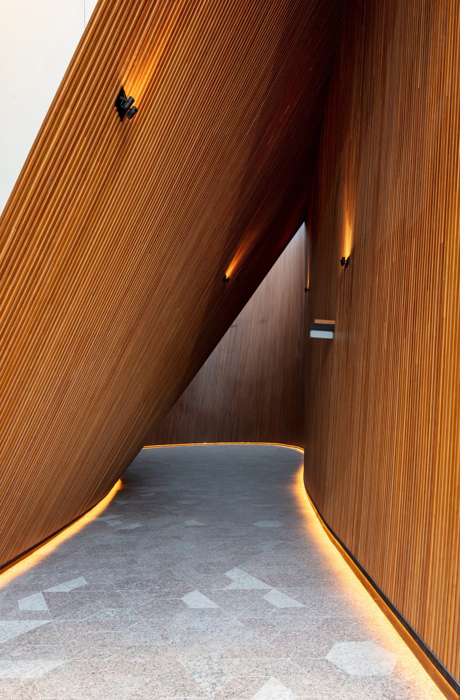 Timber-lined interior space