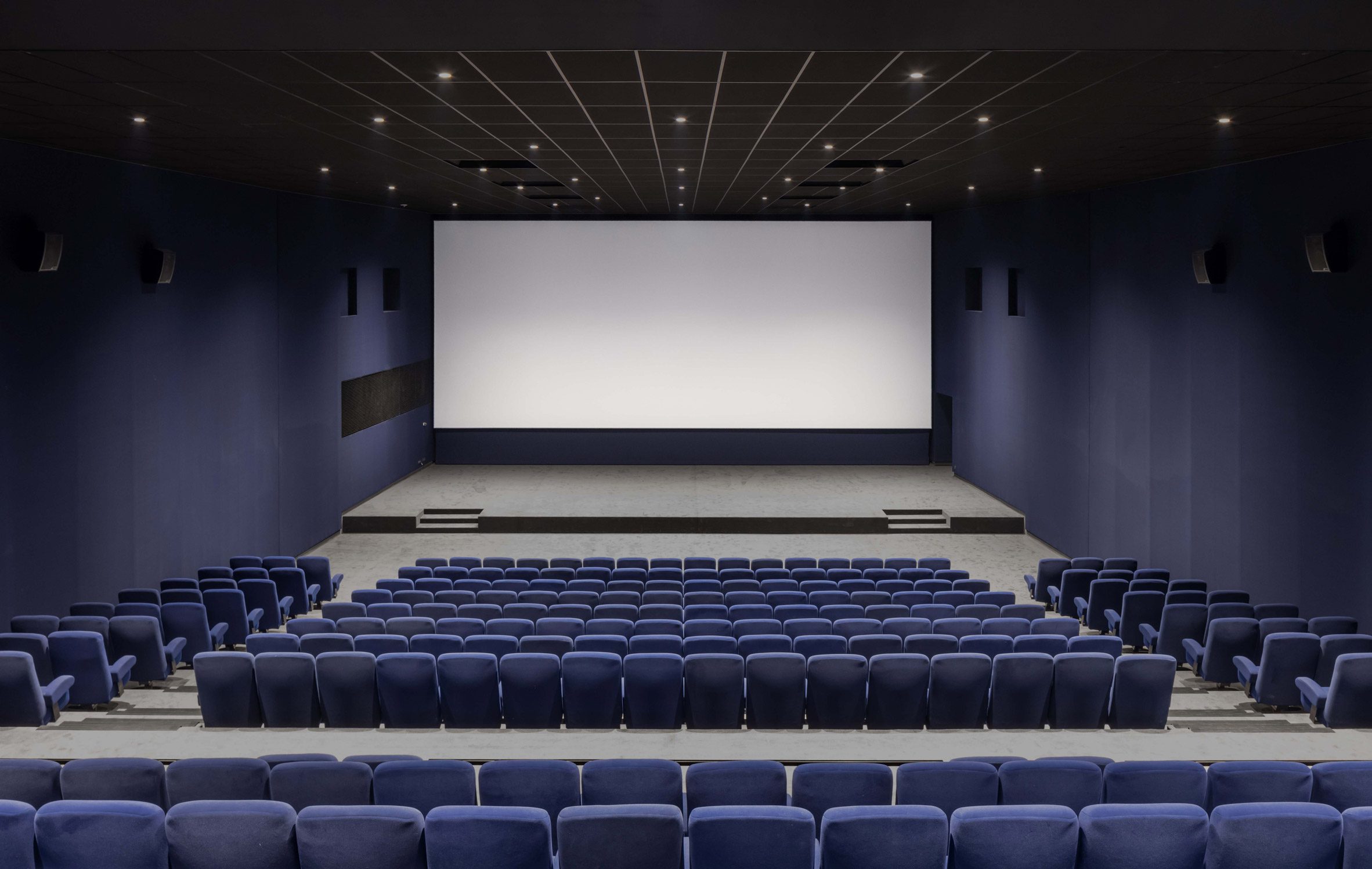 Blue cinema screen