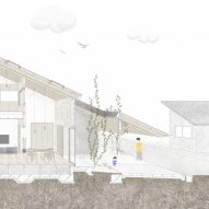 Section of Imaise House by Tatsuya Kawamoto + Associates