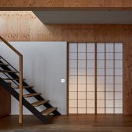 Open-tread staircase and shoji screens