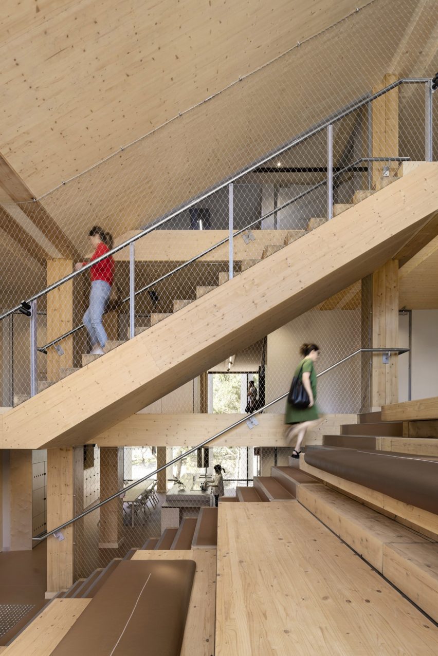 La Trobe University student accommodation has a wood lined interior