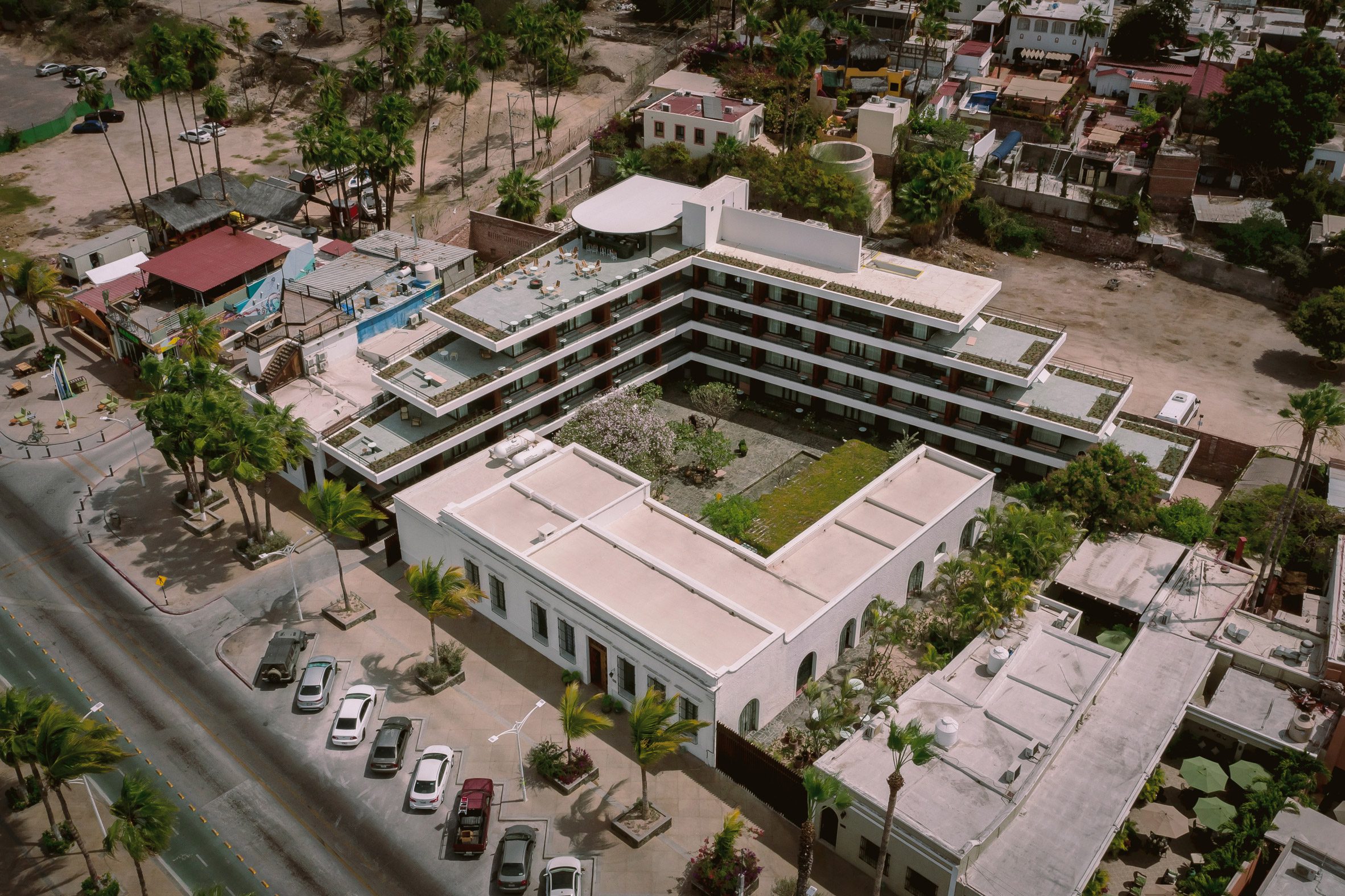 Baja Club Hotel is an L-shaped building