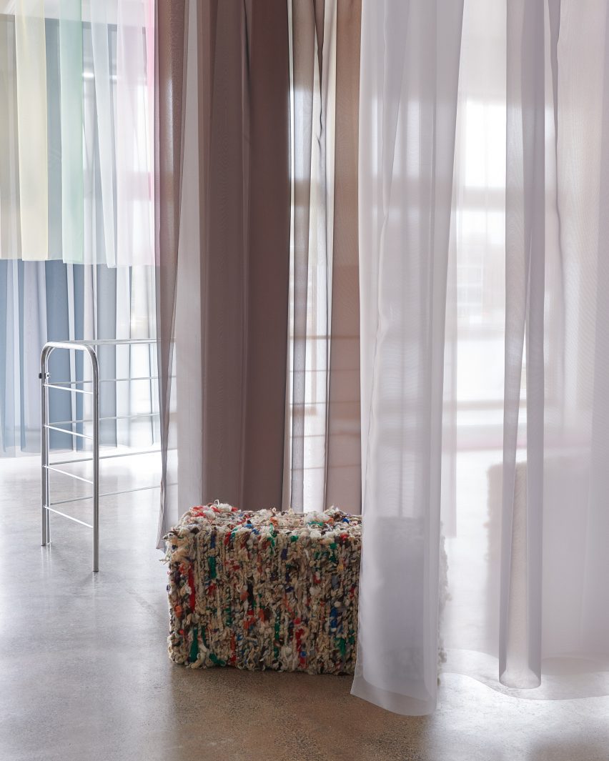 Fabric block and net curtains by Peter Saville