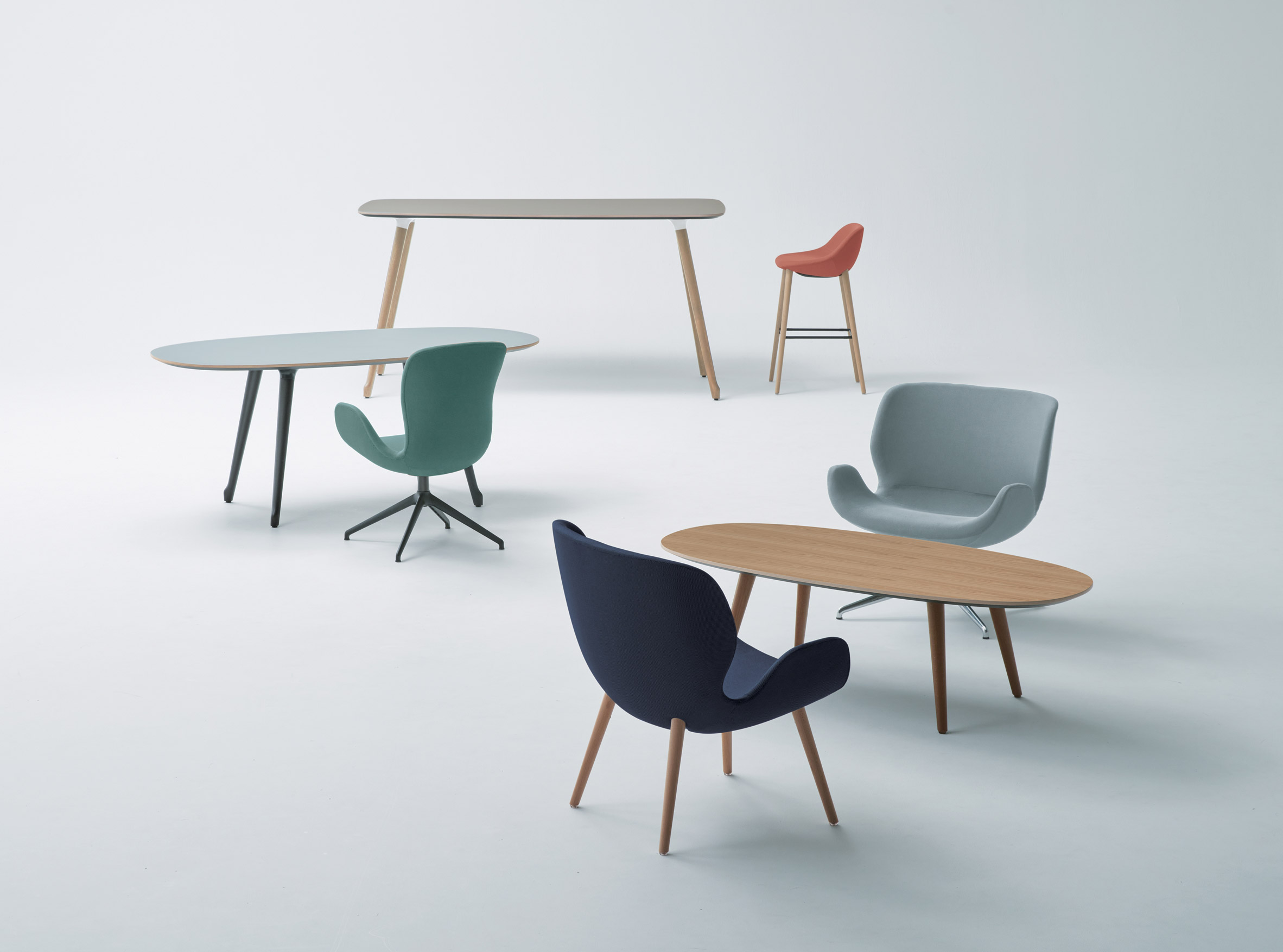 Office tables and chair by Okamura
