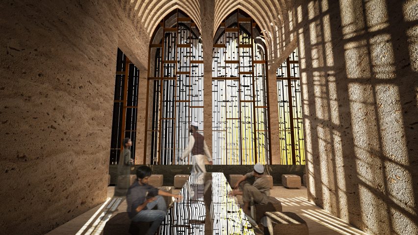 Interior render of a space at the New Preston Mosque