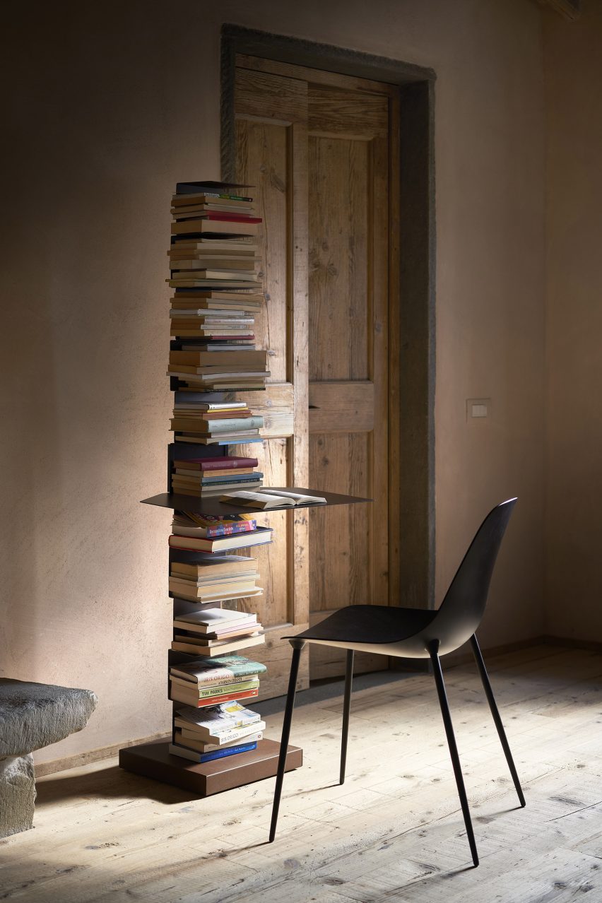 A photograph of the "invisible" bookcase