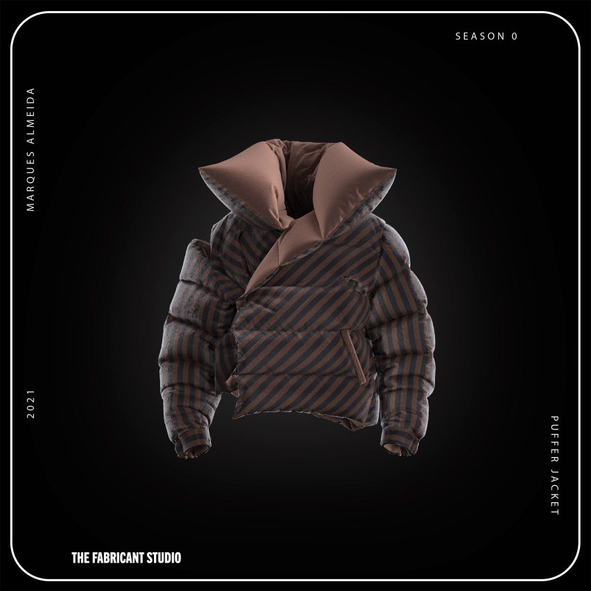 Digital puffer jacket by Marques Almeida