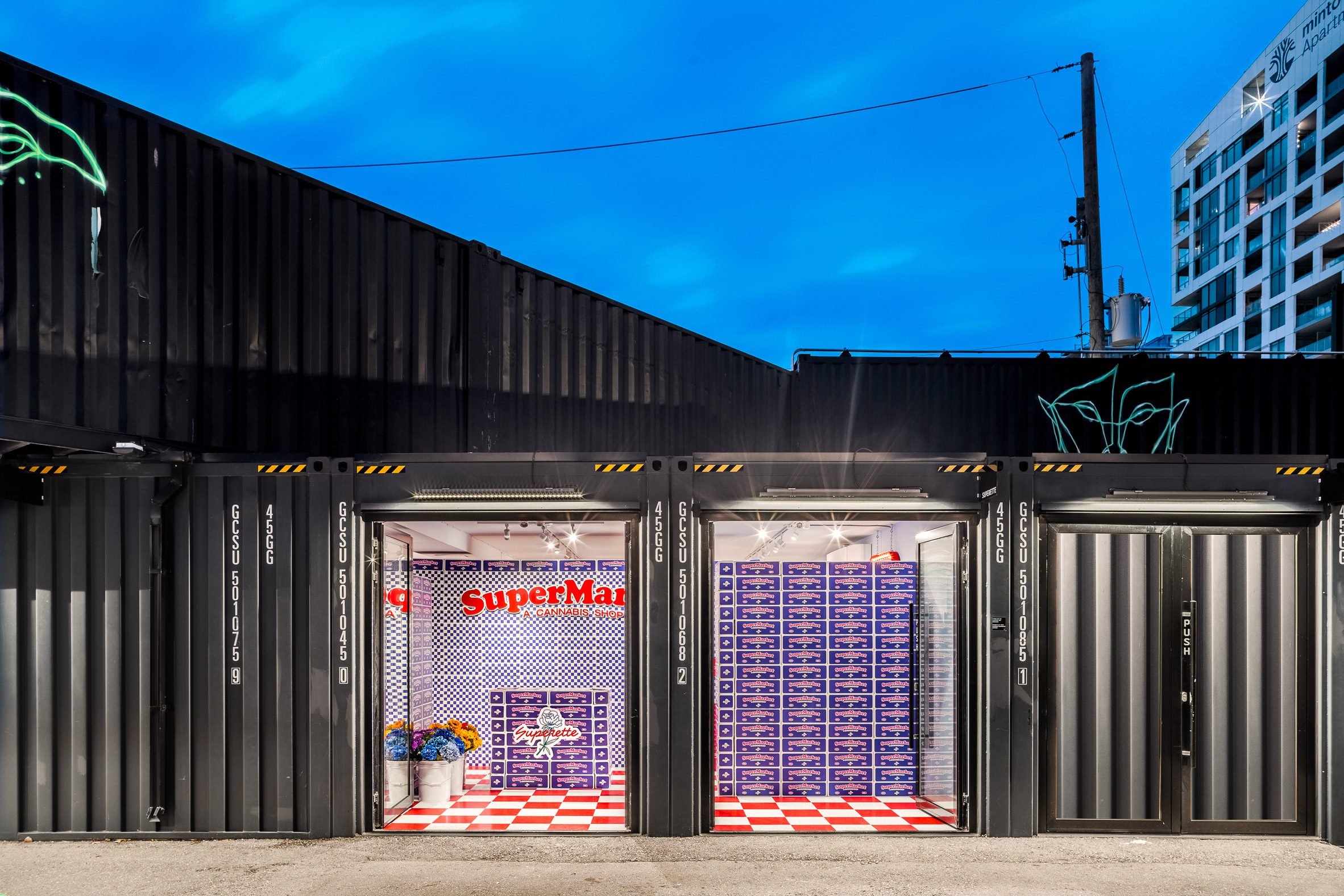 Cannabis shop in shipping containers