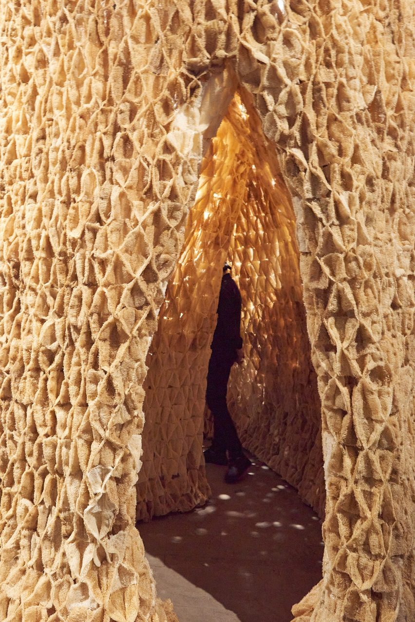 A person is pictured inside the Alive pavilion