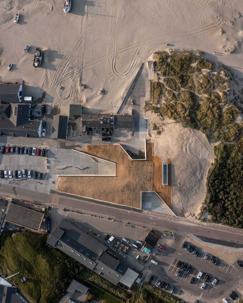 An aerial view of Thy National Park visitor centre