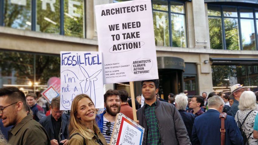 Architects Climate Action Network Protest in article about UK net-zero strategy