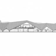 elevation drawing of PANNAR Sufficiency Economic and Agriculture Learning Centre by Vin Varavarn Architects