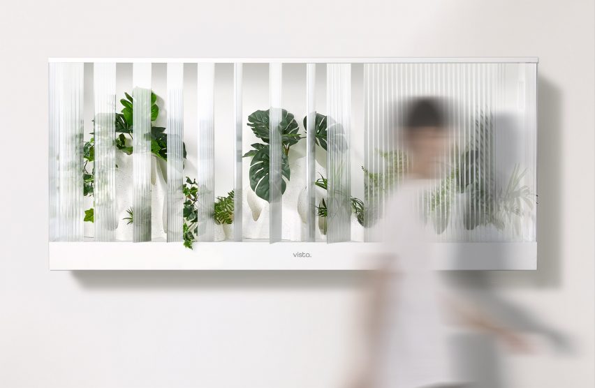 A photo of a design that holds plants