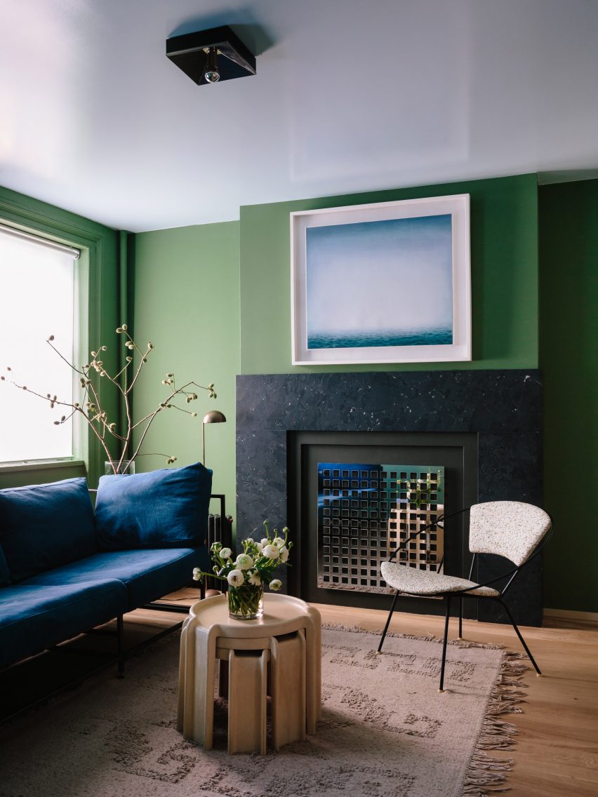 Green-painted family den
