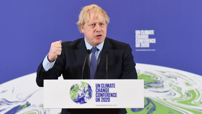 Boris Johnson speaking at COP26
